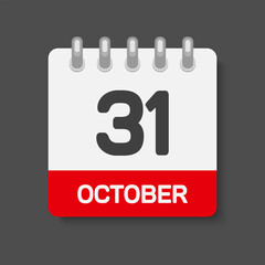 Icon page calendar day 31 October, template date