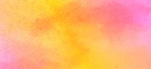 Abstract watercolor background with pink and yellow color mixed texture, Colorful background for creative design, cover, card, decoration and wallpaper