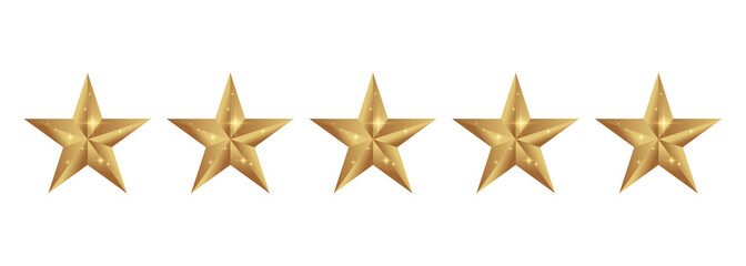Five stars rating vector icon