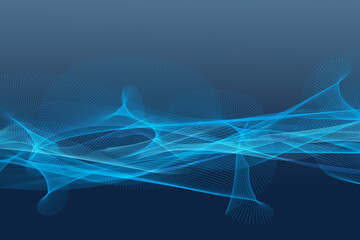 Abstract blue wave futuristic background. 