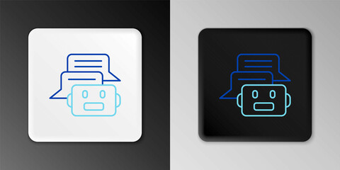 Line Chat bot icon isolated on grey background. Chatbot icon. Colorful outline concept. Vector