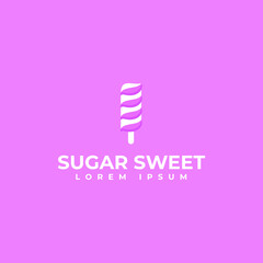 Sugar Sweet ice cream logo template 