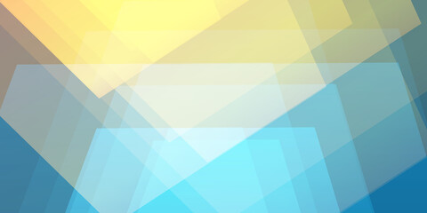 Yellow and Blue 3D Geometric Shapes - Abstract Background Design Template, Vector Applicable for Web, Technology or Science, Base for Presentations, Posters, Placards, Covers or Brochures