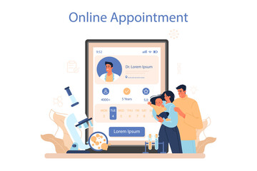 Geneticist online service or platform. Scientist work with DNA molecule