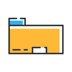 Folder outline icon in trendy outline style. Vector illustration concept.