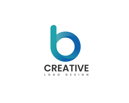 abstract Gradient B logo design or Letter B loho
