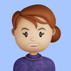 3D cartoon avatar of smiling pretty woman - 514136306