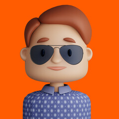 3D cartoon avatar of smiling man - 514136354