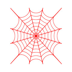 Vector illustration of red cobweb