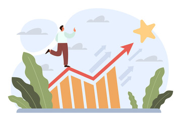 Motivation concept. Empolyee motivation for career goals achievement.