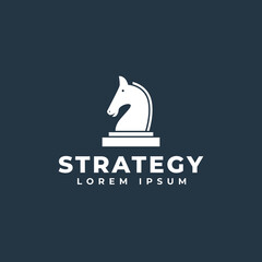 strategy horse logo design template   
