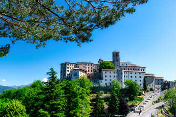 View of The famous Sanctuary of Castelmonte, Italy