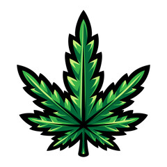 Leaf cannabis colorful logo, hemp icon. Medical marijuana.