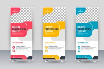 Roll up banner design template 