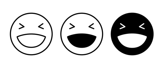 Loud Laughs, smile icon, Cartoon happy face with laughing mouth icon World Laughter day on 03 May