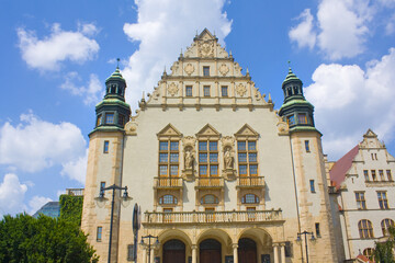 Fototapeta na wymiar Neo-renaissance facade of the building of Adam Mickiewicz University in Poznan, Poland