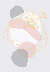 Modern minimalistic abstract aesthetic illustrations. Wall decor in bohemian style.