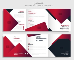 creative square trifold brochure design template vector