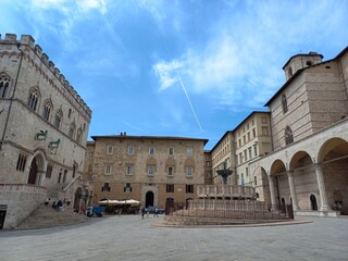 Fototapeta na wymiar piazza IV Novembre, Perugia, Umbria, Italia