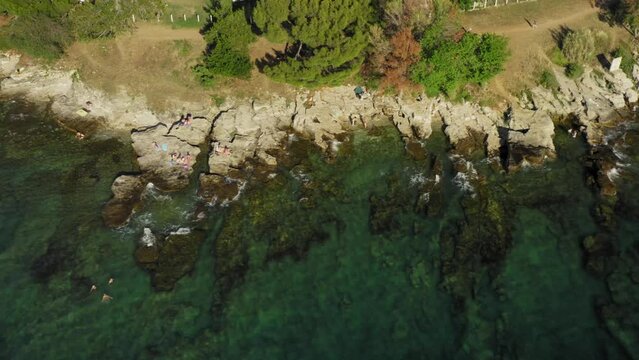 Beaches in Savudrija on the coast of Istra, Croatia