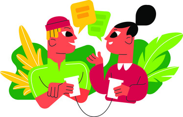 Conflicts misunderstanding, communication problems, crisis  between people. Disagreements and confrontations, confusions. Bright flat style vector illustrations isolated on white background