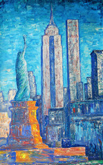 NYC Statue of Liberty art painting