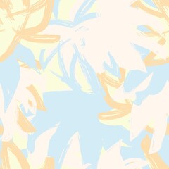 Tropical Leaf Brush Strokes Seamless Pattern Design -