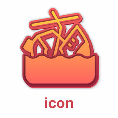 Gold Sinking cruise ship icon isolated on white background. Travel tourism nautical transport. Voyage passenger ship, cruise liner. Vector