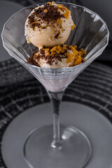 Balls of vanilla ice cream