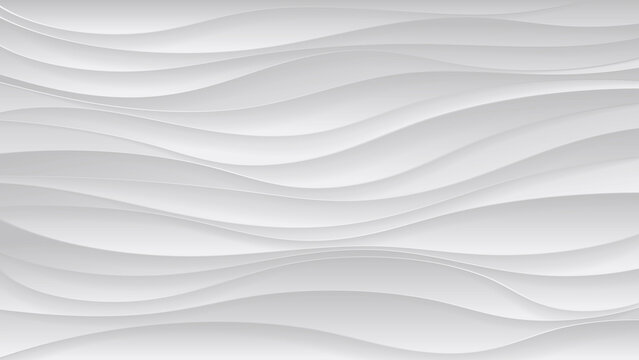 Abstract background white wave. White and gray wavy. © VOVK_ART