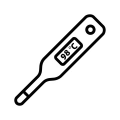 Black line icon for Thermometer