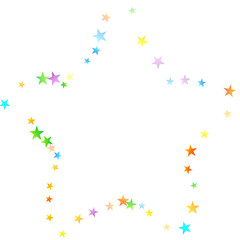 Rainbow Festive Confetti. Carnival Star Falling.