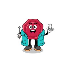 Illustration of sealing wax mascot as a dentist