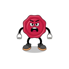 sealing wax cartoon illustration with angry expression
