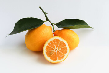 ripe yellow lemons isolated on white background