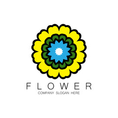 Floral Logo Design, Mandala Art Vector, For Company Brand, Banner Sticker, Or Product