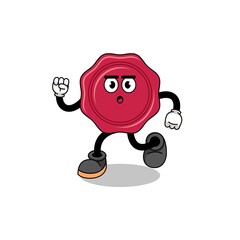 running sealing wax mascot illustration