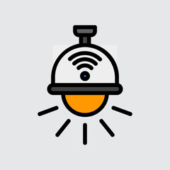 Smart light icon in filled line style about smart home, use for website mobile app presentation