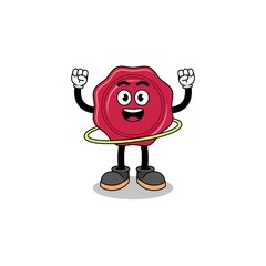 Character Illustration of sealing wax playing hula hoop