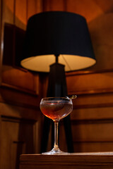 Red vermouth with olive