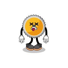 saw blade mascot illustration is dead
