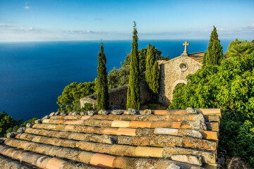 Ermita de la Trinitat, XVIII century. Valldemossa. Sierra de Tramuntana. Mallorca. Balearic...