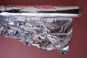 Roll of aluminum food baking foil