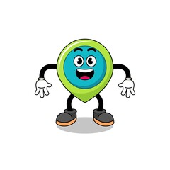location symbol cartoon with surprised gesture