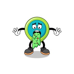 location symbol mascot cartoon vomiting