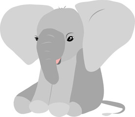 Elephant vector, cute baby elephant, safari animals vector 