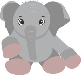 Cute elephant vector, safari animals, savanna animals, wild