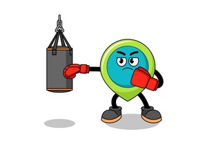 Illustration of location symbol boxer