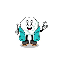Obraz na płótnie Canvas Illustration of chewing gum mascot as a dentist