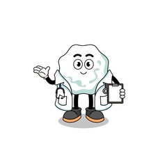 Cartoon mascot of chewing gum doctor